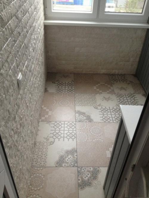 Отделка пола на балконе плиткой своими руками. Виды плиток для балкона 06 Отделка пола на балконе плиткой своими руками. Виды плиток для балкона 06