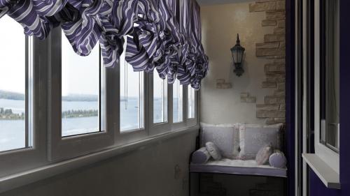 Варианты отделки балкона или лоджии. Панели МДФ 07