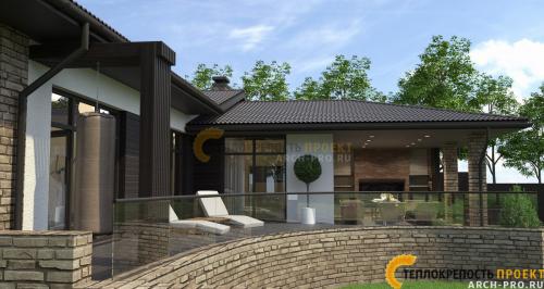 Проект бани с бассейном и тренажерным залом. Проект банного комплекса на склоне: в компоновке с тренажерной и спа, п. Старопышминск