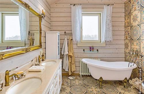 Плитка в ванной деревянного дома. Дизайн ванной комнаты и материалы для отделки 10