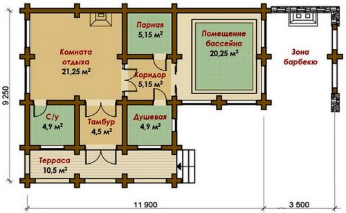 Проектирование бани с бассейном: основные размеры и советы 05