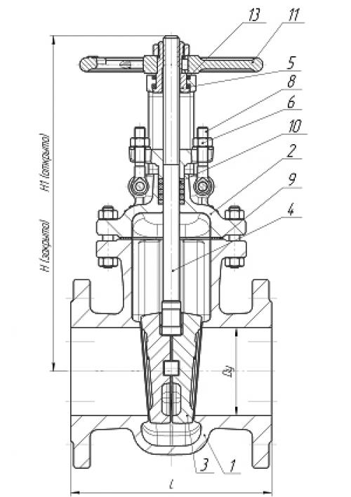 Задвижка клиновая фланцевая с выдвижным шпинделем. Задвижки клиновые с выдвижным шпинделем 01