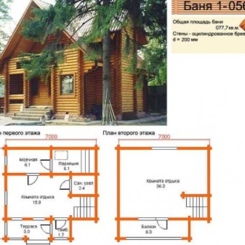 Баня с 2 спальнями и террасой. Проект каменной бани – продуманная рациональность 02