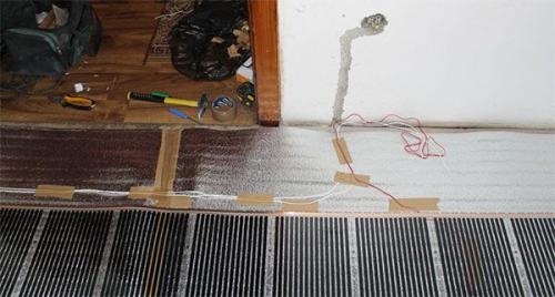 Монтаж пленочного теплого пола своими руками.. Этапы установки пленочного теплого пола 04 Монтаж пленочного теплого пола своими руками.. Этапы установки пленочного теплого пола 04