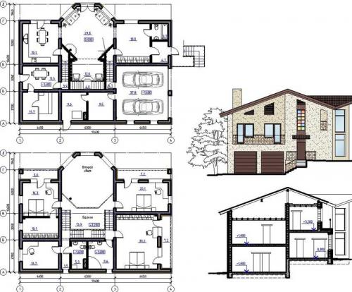 План первого этажа жилого дома чертеж с размерами. Структура проекта дома: план здания, чертежи и размеры