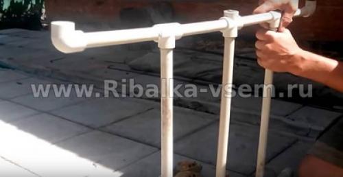 Подставка для удочек из полипропиленовых труб. Род-под для удилищ из пластиковых труб своими руками