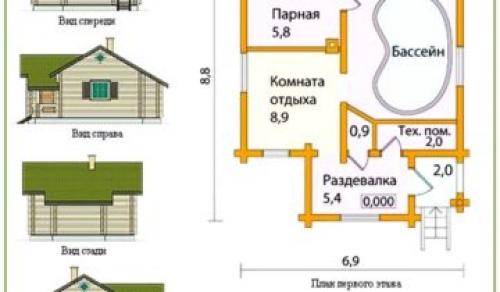 Парилка с бассейном. Сооружение домашнего бассейна: виды конструкций и их устройство 06