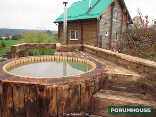 Баня с купелью на улице. Купель с подогревом — выбор конструкции