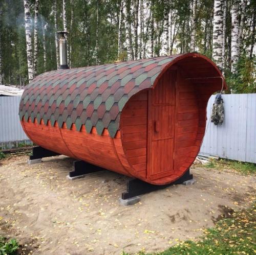 Баня бочка с террасой. Баня-бочка: 7 советов по выбору с руководством по сборке, установке и обслуживанию круглой конструкции бани + отзывы владельцев