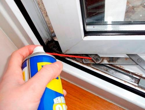 Смазка для оконной фурнитуры wd-40. Чем смазать фурнитуру