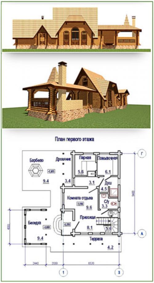 Баня с бассейном на террасе. Баня с беседкой