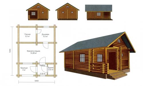 Планировки бань с комнатой отдыха и туалетом. Особенности стационарных конструкций