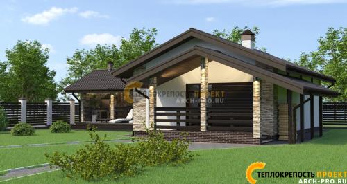 Проекты бань с комнатой отдыха и террасой с барбекю. Проект угловой бани: с террасой или беседкой, барбекю и бассейном