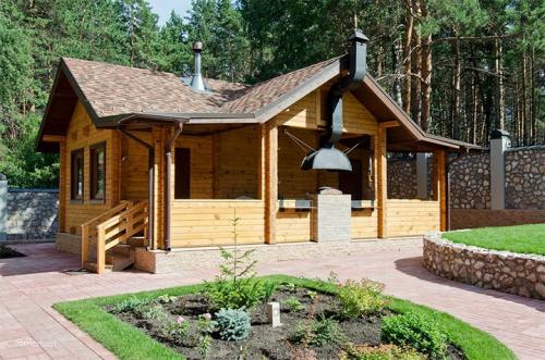 Баня с верандой под одной крышей. Баня совмещенная с беседкой: варианты проектов, материалы, размеры, оформление