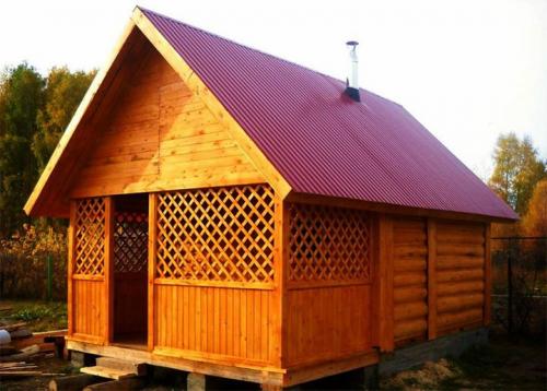 Баня с верандой под одной крышей. Баня совмещенная с беседкой: варианты проектов, материалы, размеры, оформление