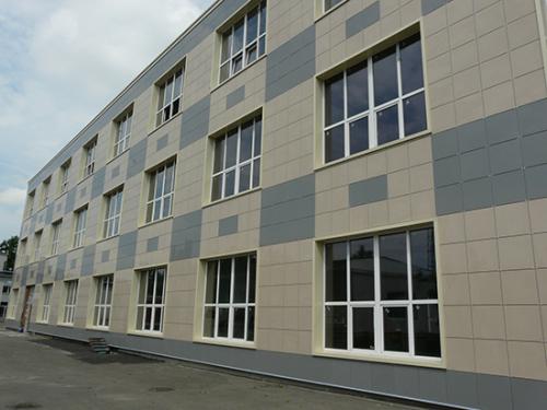 Навесной вентфасад из керамогранита. Монтаж вентфасада из керамогранита