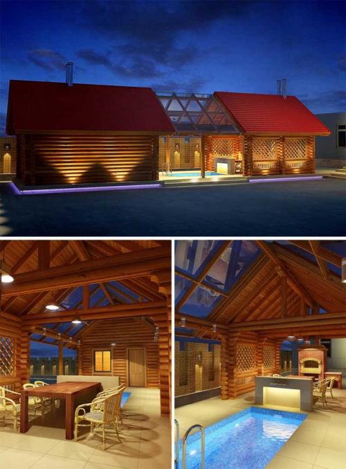 Готовые проекты бани с беседкой. Баня с беседкой — 120 фото лучших проектов и уникальных дизайнерских решений