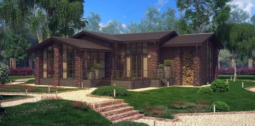 Проект угловой бани с террасой и барбекю. Чем хороши бани с примыкающей террасой