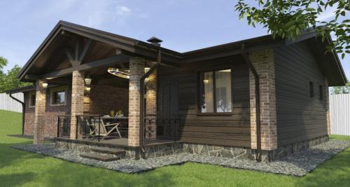 Проект угловой бани с террасой и барбекю. Чем хороши бани с примыкающей террасой