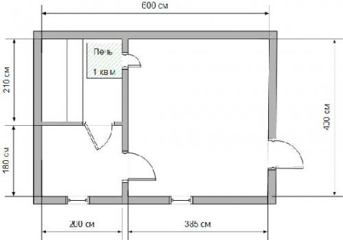 Проект бани из бруса с террасой. Баня 4 на 4,5 с террасой 05