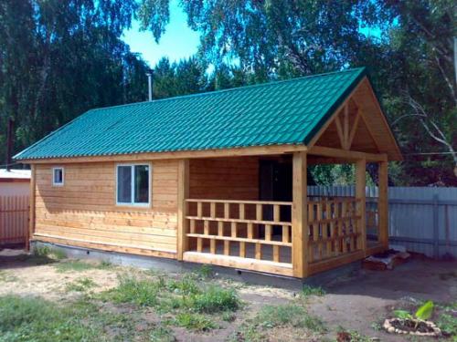 Проект бани из бруса с террасой. Баня 4 на 4,5 с террасой 04